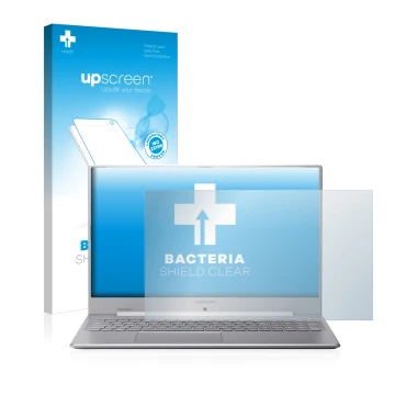 Parte frontale di una confezione del prodotto con il logo del marchio upscreen. Accanto è raffigurato il dispositivo MEDION Ak