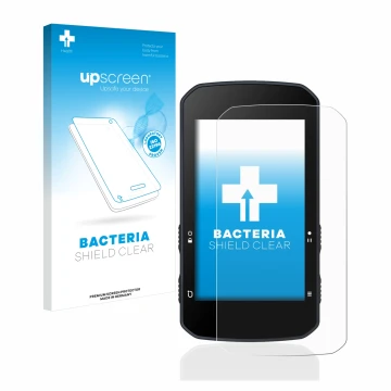 Parte frontale di una confezione del prodotto con il logo del marchio upscreen. Accanto è raffigurato il dispositivo Bryton Ri