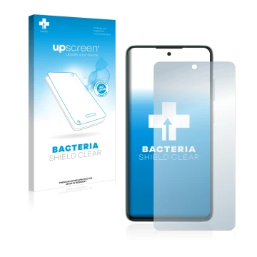 Parte frontale di una confezione del prodotto con il logo del marchio upscreen. Accanto è raffigurato il dispositivo Samsung G