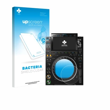 Parte frontale di una confezione del prodotto con il logo del marchio upscreen. Accanto è raffigurato il dispositivo Pioneer C