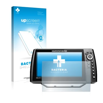 Parte frontale di una confezione del prodotto con il logo del marchio upscreen. Accanto è raffigurato il dispositivo Humminbir