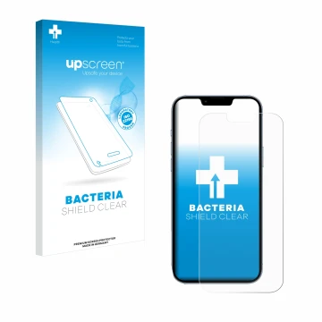 Parte frontale di una confezione del prodotto con il logo del marchio upscreen. Accanto è raffigurato il dispositivo Apple iPh