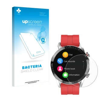 Parte frontale di una confezione del prodotto con il logo del marchio upscreen. Accanto è raffigurato il dispositivo Gentleman