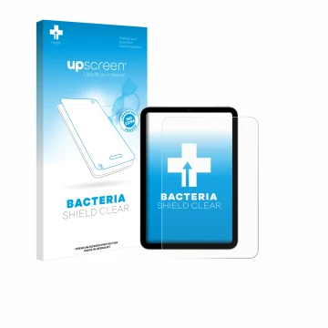 Parte frontale di una confezione del prodotto con il logo del marchio upscreen. Accanto è raffigurato il dispositivo Apple iPa