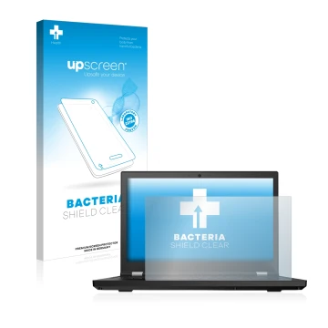 Parte frontale di una confezione del prodotto con il logo del marchio upscreen. Accanto è raffigurato il dispositivo Lenovo Th