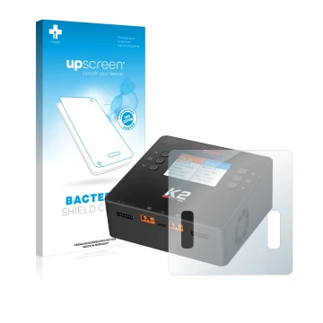 Parte frontale di una confezione del prodotto con il logo del marchio upscreen. Accanto è raffigurato il dispositivo ISDT Smar