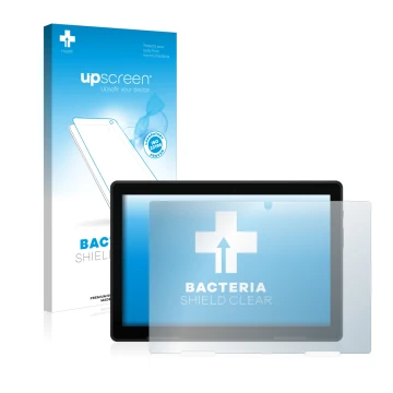 Parte frontale di una confezione del prodotto con il logo del marchio upscreen. Accanto è raffigurato il dispositivo MEDION Li