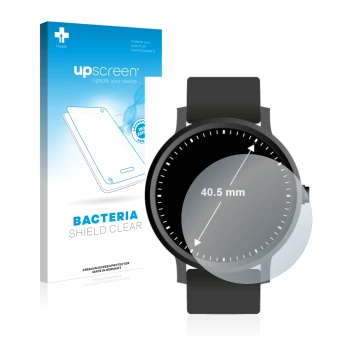 Parte frontale di una confezione del prodotto con il logo del marchio upscreen. Accanto è raffigurato il dispositivo Orologi (