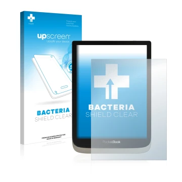 Parte frontale di una confezione del prodotto con il logo del marchio upscreen. Accanto è raffigurato il dispositivo PocketBoo