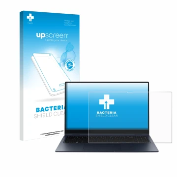 Parte frontale di una confezione del prodotto con il logo del marchio upscreen. Accanto è raffigurato il dispositivo Samsung G