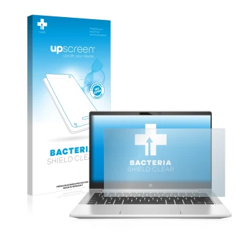 Parte frontale di una confezione del prodotto con il logo del marchio upscreen. Accanto è raffigurato il dispositivo HP ProBoo