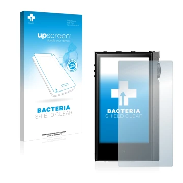 Parte frontale di una confezione del prodotto con il logo del marchio upscreen. Accanto è raffigurato il dispositivo Astell&Ke