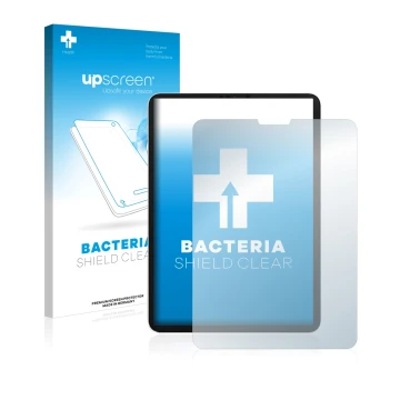 Parte frontale di una confezione del prodotto con il logo del marchio upscreen. Accanto è raffigurato il dispositivo Apple iPa
