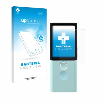 Parte frontale di una confezione del prodotto con il logo del marchio upscreen. Accanto è raffigurato il dispositivo Vasco Tra