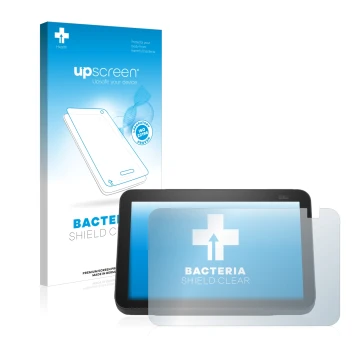 Parte frontale di una confezione del prodotto con il logo del marchio upscreen. Accanto è raffigurato il dispositivo Amazon Ec