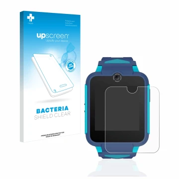 Parte frontale di una confezione del prodotto con il logo del marchio upscreen. Accanto è raffigurato il dispositivo TCL Movet