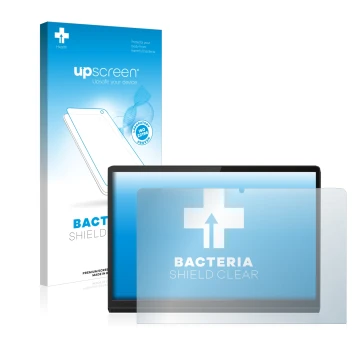 Parte frontale di una confezione del prodotto con il logo del marchio upscreen. Accanto è raffigurato il dispositivo Lenovo Yo