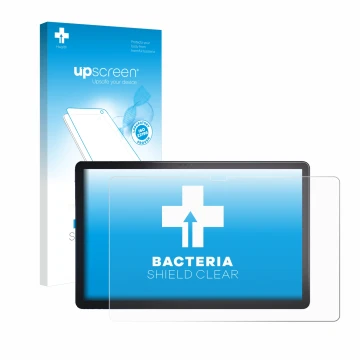 Parte frontale di una confezione del prodotto con il logo del marchio upscreen. Accanto è raffigurato il dispositivo Lenovo Ta