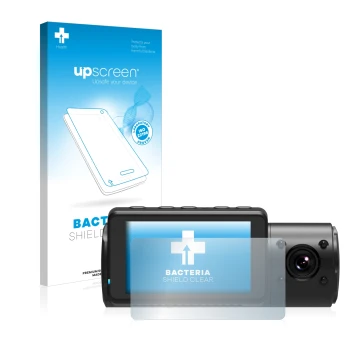 Parte frontale di una confezione del prodotto con il logo del marchio upscreen. Accanto è raffigurato il dispositivo Vantrue N