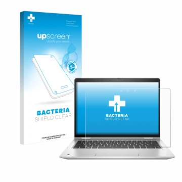 Parte frontale di una confezione del prodotto con il logo del marchio upscreen. Accanto è raffigurato il dispositivo HP ProBoo