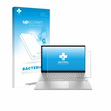 Parte frontale di una confezione del prodotto con il logo del marchio upscreen. Accanto è raffigurato il dispositivo HP Pavili