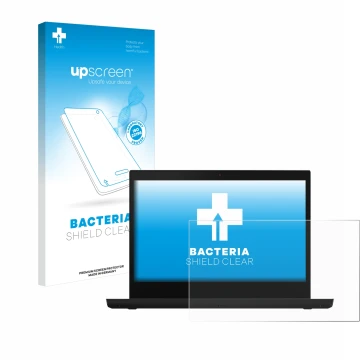 Parte frontale di una confezione del prodotto con il logo del marchio upscreen. Accanto è raffigurato il dispositivo Lenovo Th