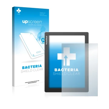 Parte frontale di una confezione del prodotto con il logo del marchio upscreen. Accanto è raffigurato il dispositivo PocketBoo