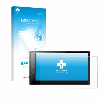 Parte frontale di una confezione del prodotto con il logo del marchio upscreen. Accanto è raffigurato il dispositivo Pioneer S
