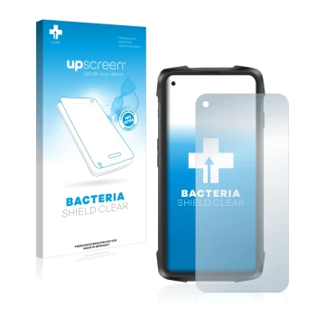 Parte frontale di una confezione del prodotto con il logo del marchio upscreen. Accanto è raffigurato il dispositivo Cubot Kin