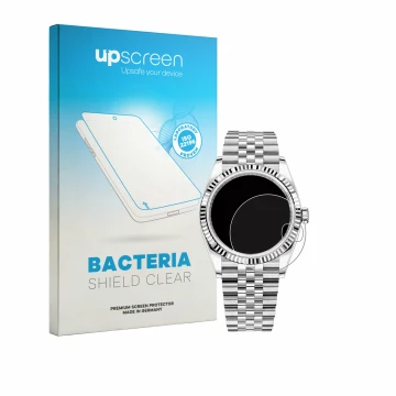 Parte frontale di una confezione del prodotto con il logo del marchio upscreen. Accanto è raffigurato il dispositivo Rolex Dat