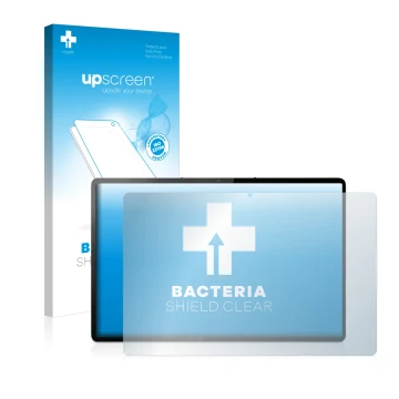 Parte frontale di una confezione del prodotto con il logo del marchio upscreen. Accanto è raffigurato il dispositivo Lenovo Ta