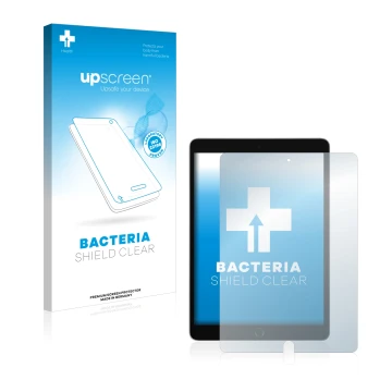 Parte frontale di una confezione del prodotto con il logo del marchio upscreen. Accanto è raffigurato il dispositivo Apple iPa