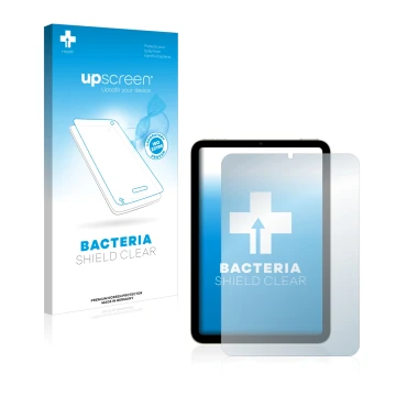 Parte frontale di una confezione del prodotto con il logo del marchio upscreen. Accanto è raffigurato il dispositivo Apple iPa