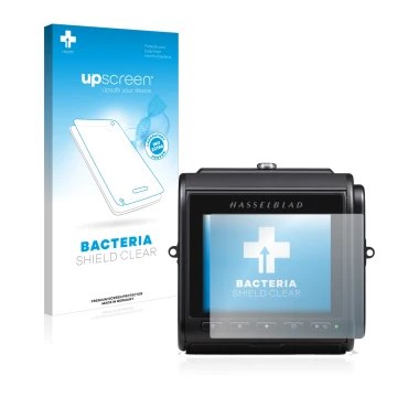 Parte frontale di una confezione del prodotto con il logo del marchio upscreen. Accanto è raffigurato il dispositivo Hasselbla