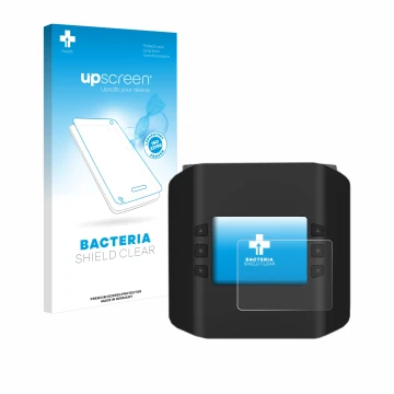 Parte frontale di una confezione del prodotto con il logo del marchio upscreen. Accanto è raffigurato il dispositivo ISDT Smar