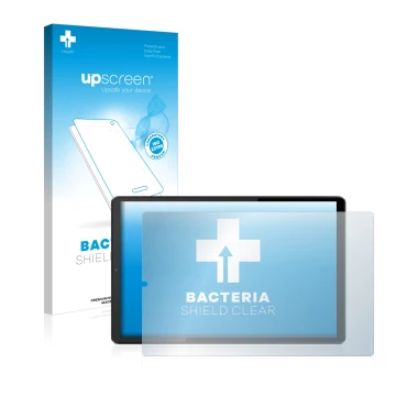 Parte frontale di una confezione del prodotto con il logo del marchio upscreen. Accanto è raffigurato il dispositivo Lenovo Ta