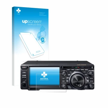 Parte frontale di una confezione del prodotto con il logo del marchio upscreen. Accanto è raffigurato il dispositivo Yaesu FT-