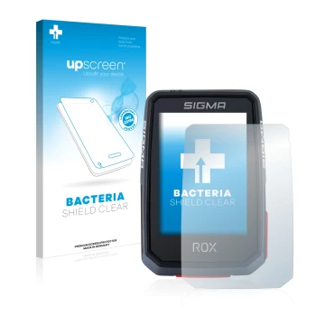 Parte frontale di una confezione del prodotto con il logo del marchio upscreen. Accanto è raffigurato il dispositivo Sigma ROX