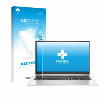 Parte frontale di una confezione del prodotto con il logo del marchio upscreen. Accanto è raffigurato il dispositivo HP EliteB