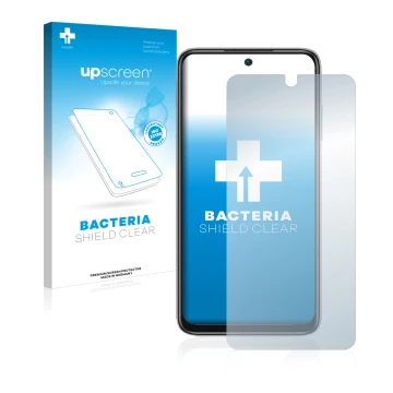 Parte frontale di una confezione del prodotto con il logo del marchio upscreen. Accanto è raffigurato il dispositivo Xiaomi Re