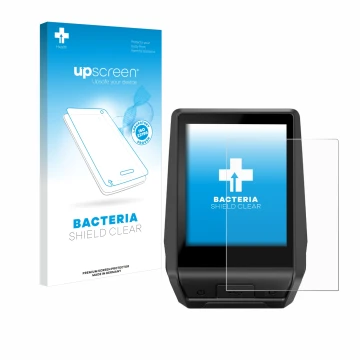 Parte frontale di una confezione del prodotto con il logo del marchio upscreen. Accanto è raffigurato il dispositivo Bosch Nyo