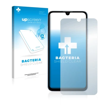 Parte frontale di una confezione del prodotto con il logo del marchio upscreen. Accanto è raffigurato il dispositivo ZTE Blade