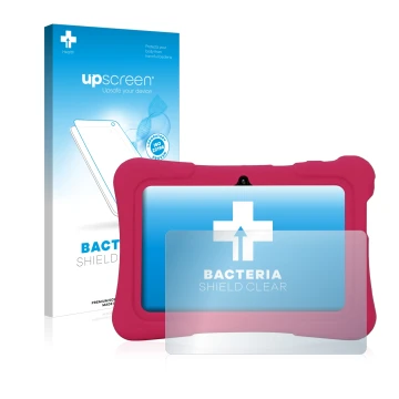 Parte frontale di una confezione del prodotto con il logo del marchio upscreen. Accanto è raffigurato il dispositivo Pritom K7