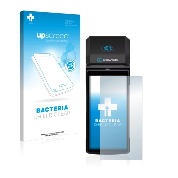 Parte frontale di una confezione del prodotto con il logo del marchio upscreen. Accanto è raffigurato il dispositivo Ready2ord