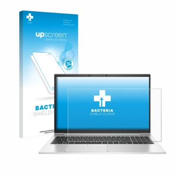 Parte frontale di una confezione del prodotto con il logo del marchio upscreen. Accanto è raffigurato il dispositivo HP EliteB