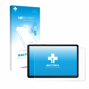 Parte frontale di una confezione del prodotto con il logo del marchio upscreen. Accanto è raffigurato il dispositivo Samsung G