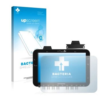 Parte frontale di una confezione del prodotto con il logo del marchio upscreen. Accanto è raffigurato il dispositivo Convergen