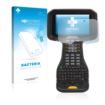 Parte frontale di una confezione del prodotto con il logo del marchio upscreen. Accanto è raffigurato il dispositivo Trimble T