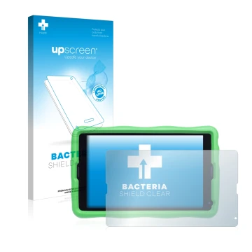 Parte frontale di una confezione del prodotto con il logo del marchio upscreen. Accanto è raffigurato il dispositivo MEDION Li