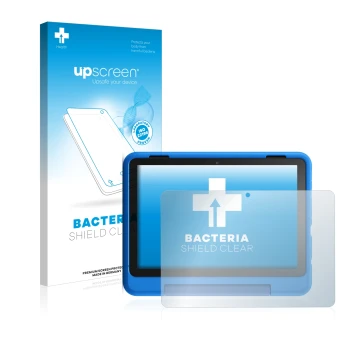 Parte frontale di una confezione del prodotto con il logo del marchio upscreen. Accanto è raffigurato il dispositivo Amazon Fi